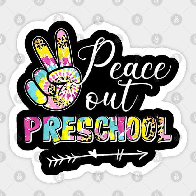 Tie Dye Peace Out Preschool Last Day of School Summer Beach Sticker by fatmehedo8